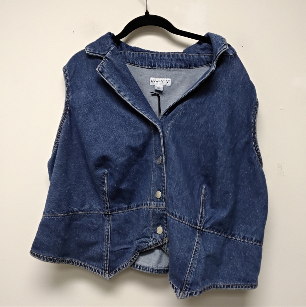 Denim Vest Jacket - Blue